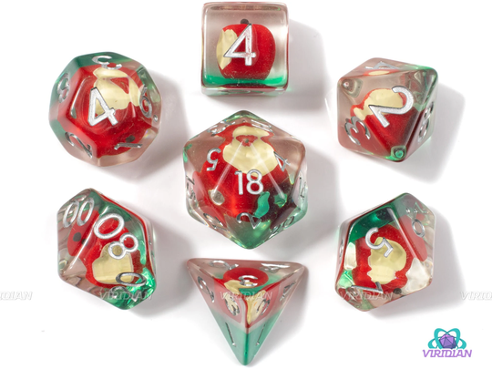 Idice | Bitten Apple Inside Clear Resin Dice Set | 7 Dungeons & Dragons | Dnd