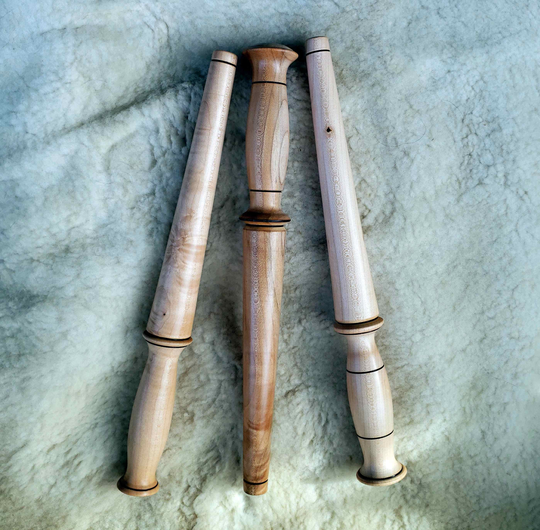 Nostepinne, Hand-Turned Wooden Yarn Ball Winder, Figured Maple Wood