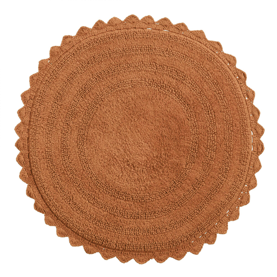 Round Hazel Brown Cotton Redondo Bath Mat by World Market