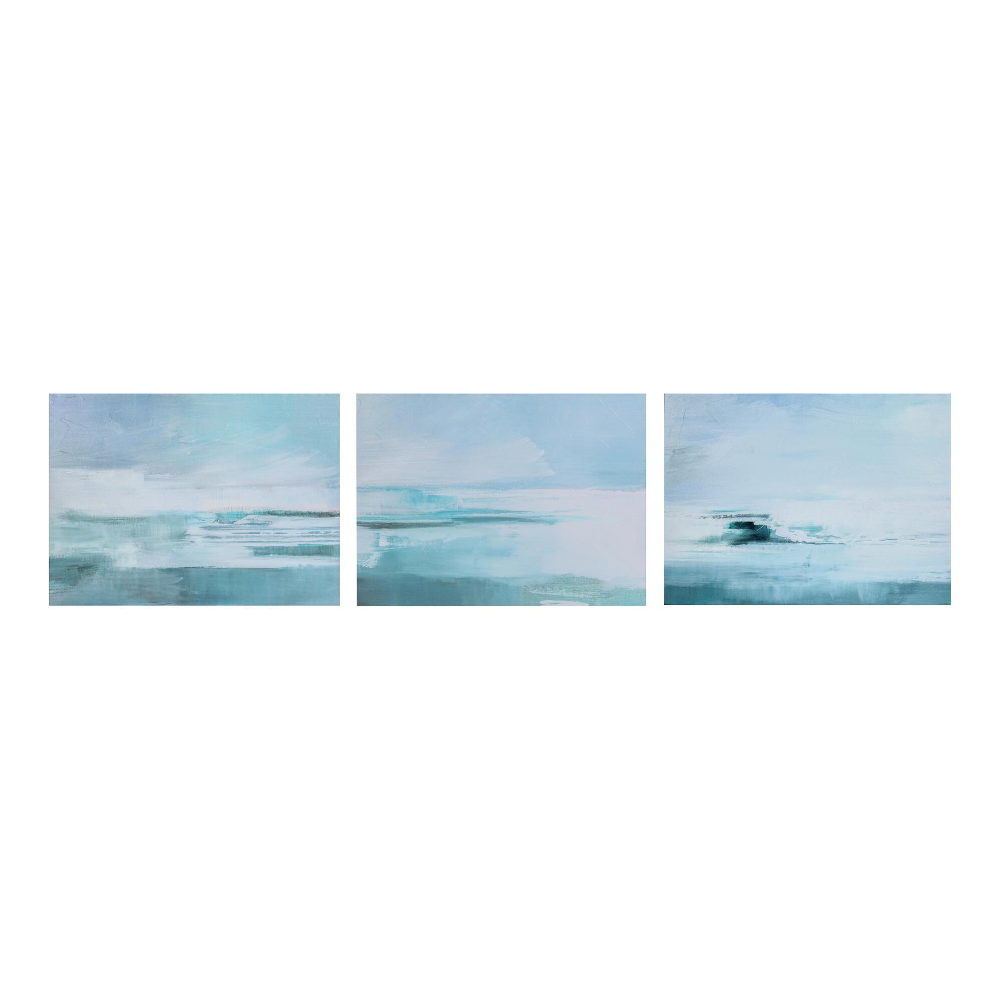 Ocean Exhale Triptych Canvas Wall Art 3 Piece: Blue by World Market