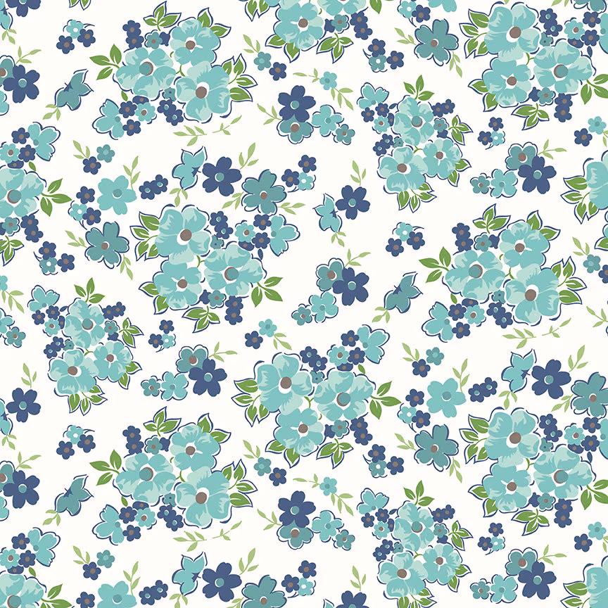 Cook Book Floral Fabric in Cottage | Designed By Lori Holt For Riley Blake C11751-Cottage
