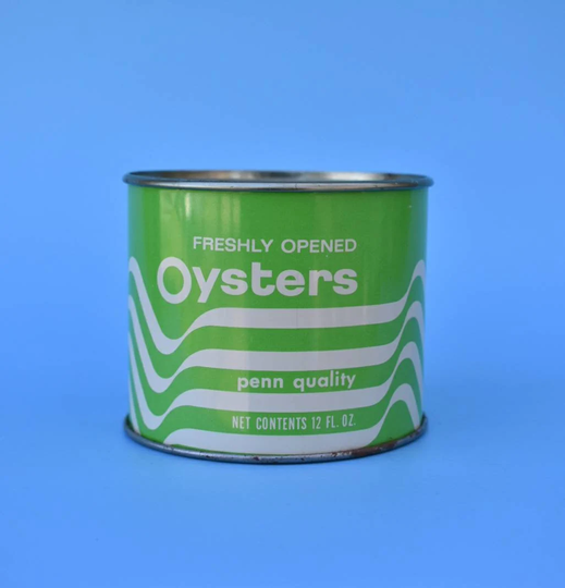 Oyster Tin Can 12 Ounce Size From Penn Fruit in Philadelphia Pa