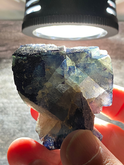 Gorgeous Large Multi Color Blue Fluorite Crystal From Erongo Mountains Namibia With Nice Step Shape