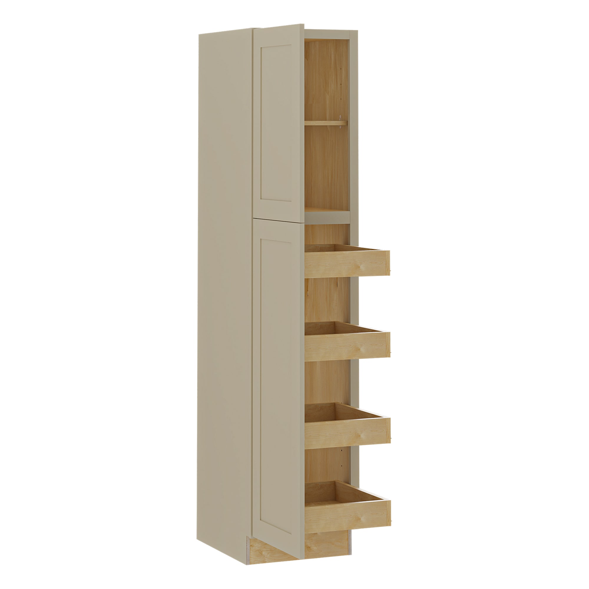 Luxxe Cabinetry 18-in W x 90-in H x 24-in D Norfolk Blended Cream Painted Door Pantry Fully Assembled Semi-custom Cabinet in Off-White