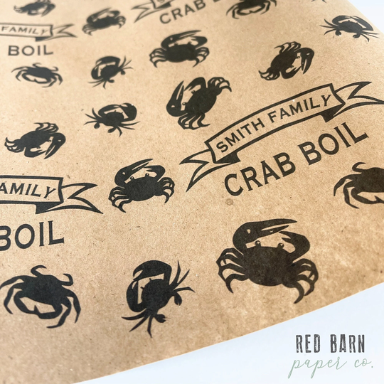 Crab Bake Or Boil Table Runner, Personalized With Your Name