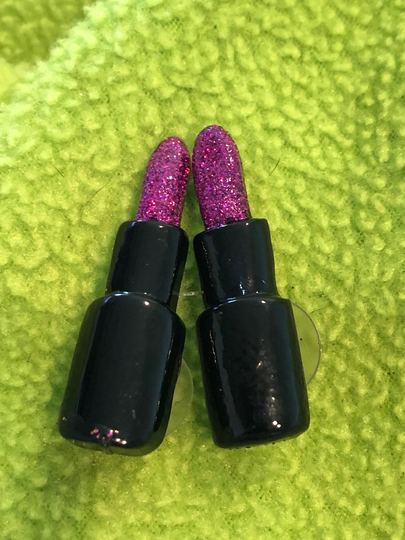Lipstick Holographic Fuchsia Shoe Charm Crocs Inspired