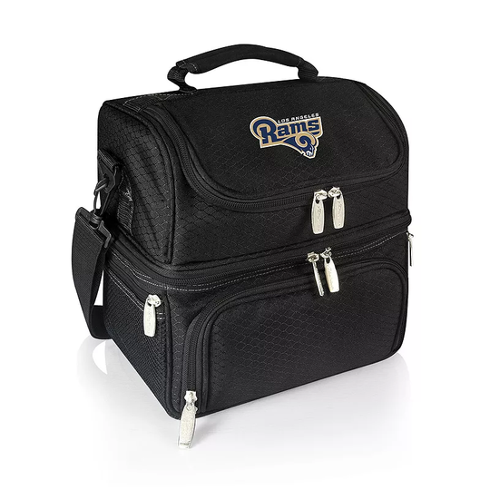 Picnic Time Los Angeles Rams Pranzo 7-Piece Insulated Cooler Lunch Tote Set, Black