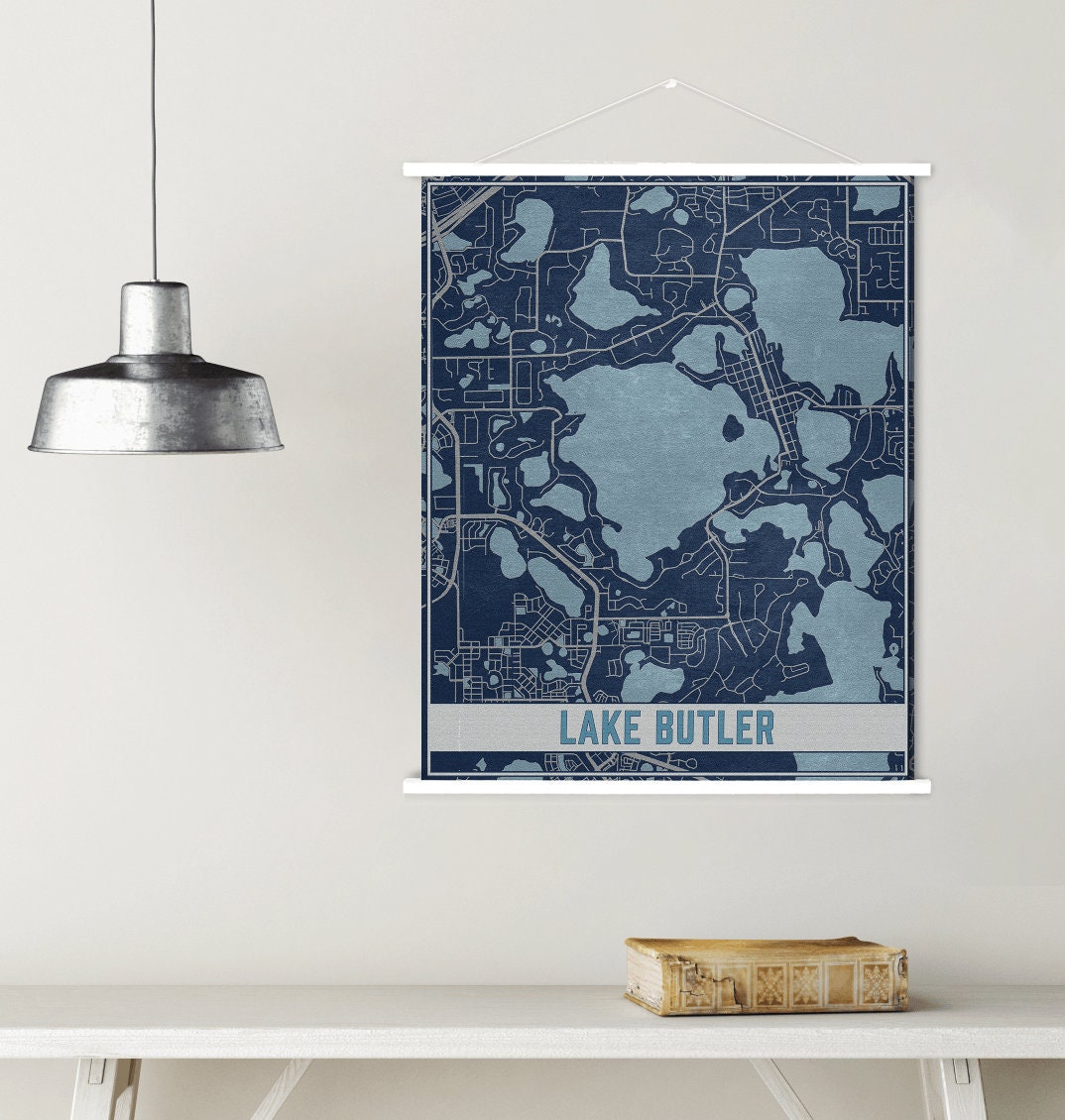 Lake Butler Florida Map Print | Magnetic Poster Frame Printed Marketplace