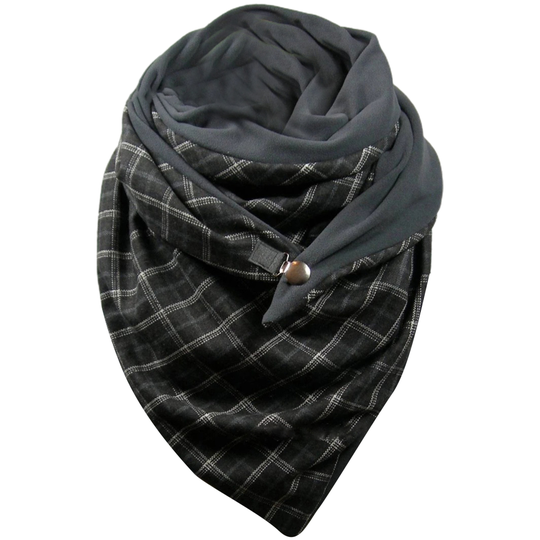 Scarf Shawl Eye-catching Wear Resistant Cotton Blend Women Casual Wrap Scarf Winter Clothing for Autumn - black