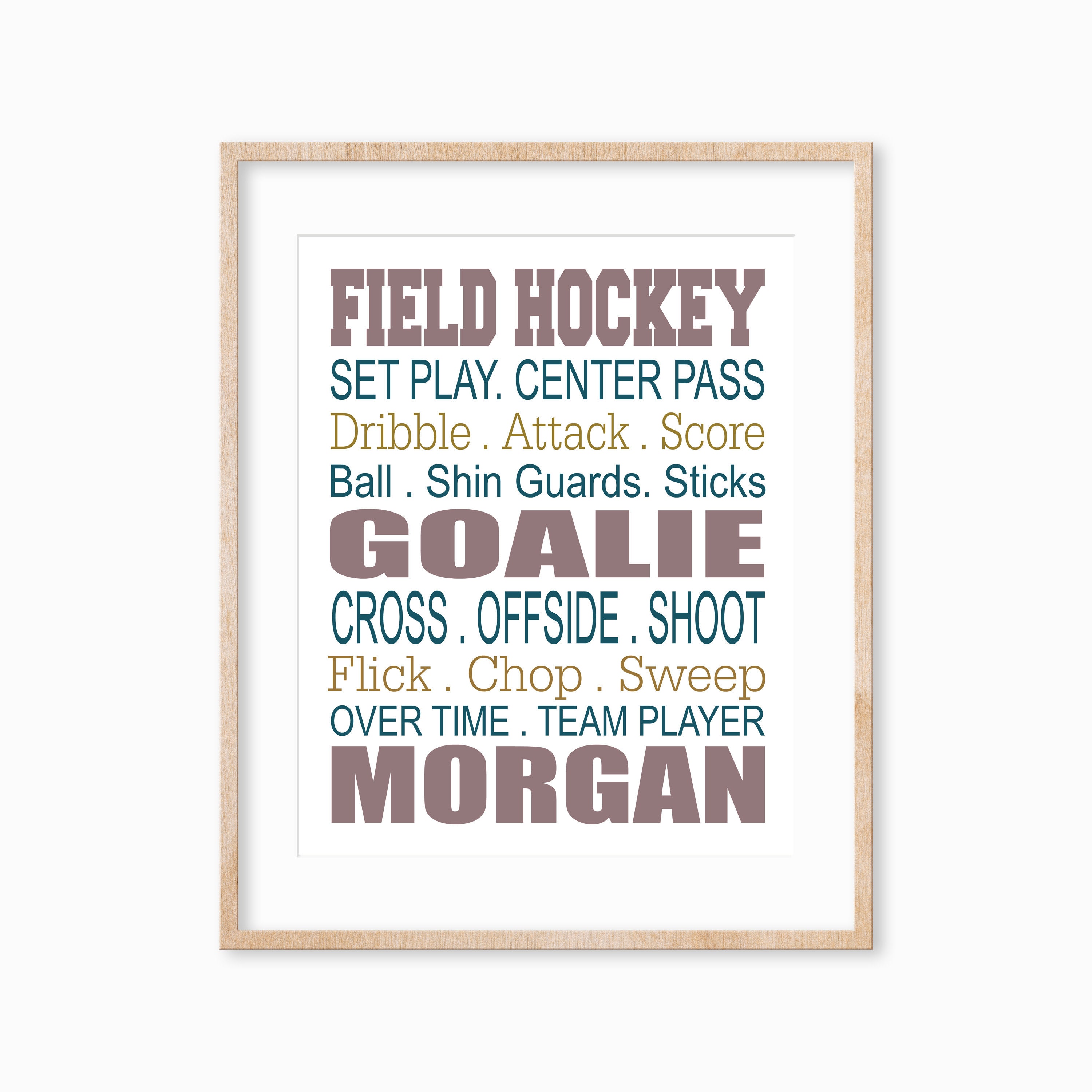 Girls Field Hockey Print, Gift For Athlete, Wall Art, Girl Sports Decor