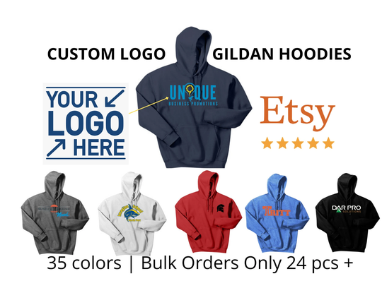 Custom Gildan Heavy Blend Hoodie With Your Logo, 18500 Hooded Sweatshirt, Hoodies, Sweatshirts, Personalized