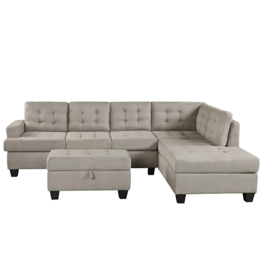 CASAINC Modern 2-Piece Polyester/Polyester Blend Gray Living Room Set | LY-LP049AAE
