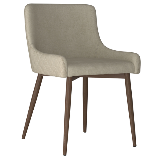 Worldwide Homefurnishings Set of 2 Contemporary/Modern Polyester/Polyester Blend Upholstered Side Chair (Metal Frame) in Brown | 202-086BG/WAL