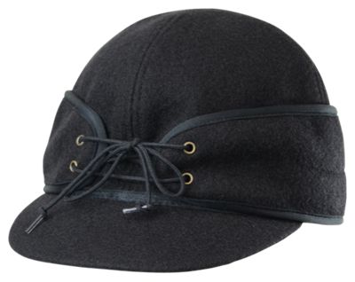 Crown Cap Wool Blend Railroad Cap - Black - 7-5/8