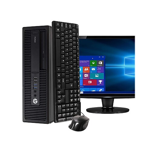 HP ProDesk 600 G2 Refurbished Desktop Computer with 22" Monitor, Intel i5, 8GB RAM, 1TB HDD
