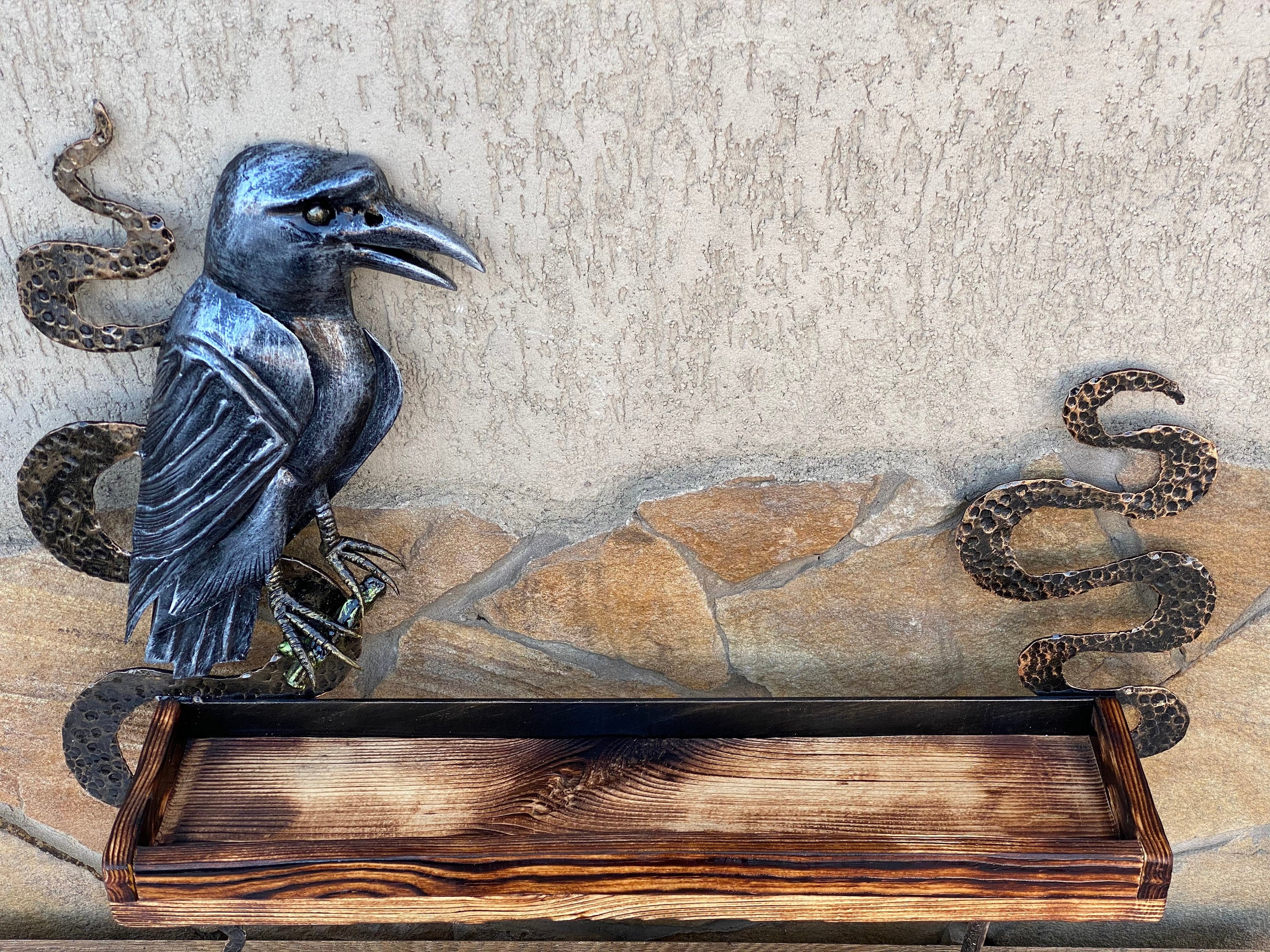 Kitchen Rack, Raven, Kitchen Shelf, Spice Crow, Wall Birthday, Christmas, Storage, Mothers Day, Gift, Rack