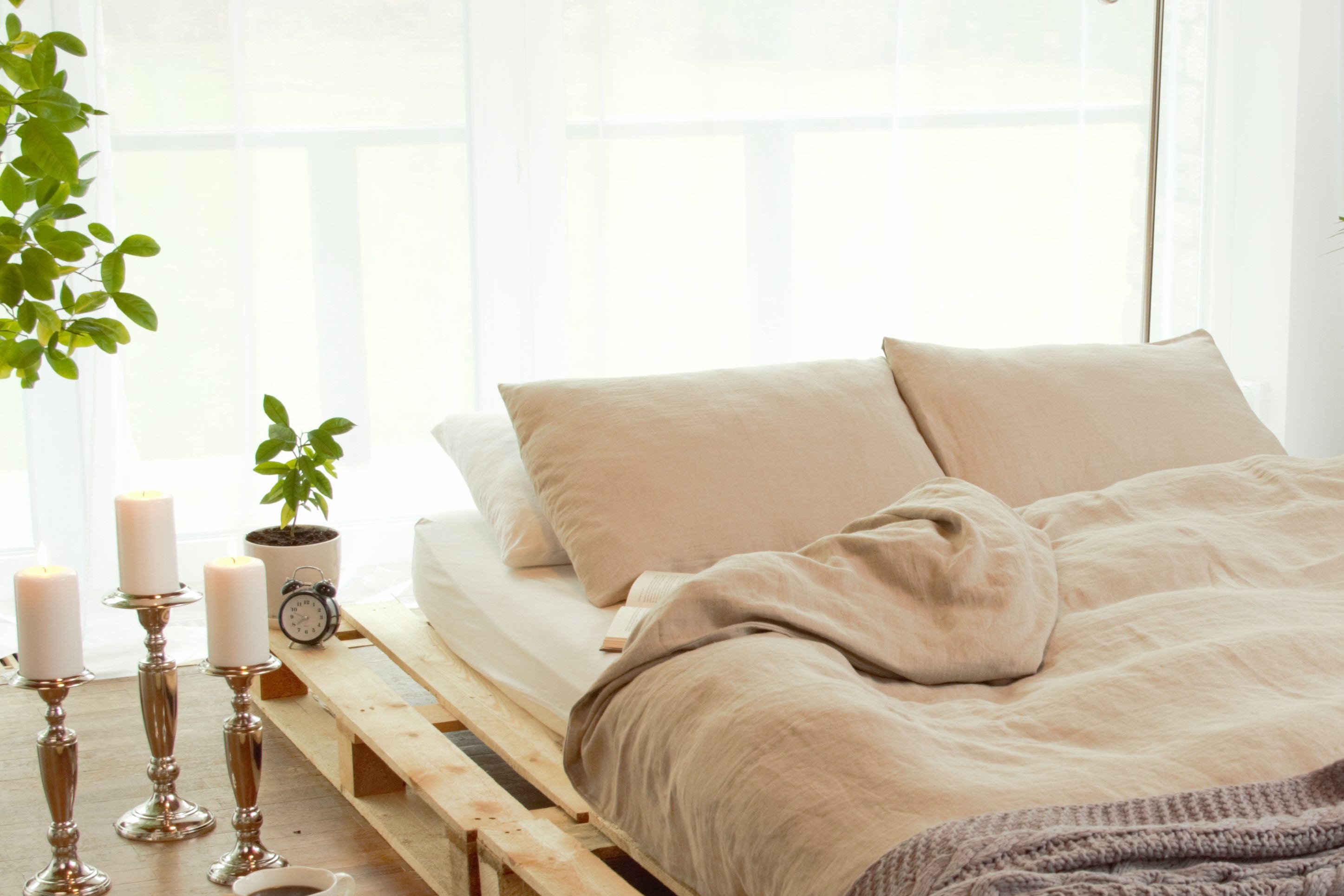 Organic Linen Duvet Cover Set, Softened Duvet Cover With 2 Pillowcases, Full Size, Queen King Size