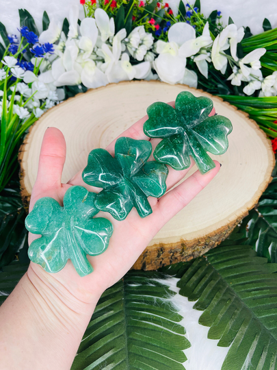 Rare Green Strawberry Quartz 4 Leaf Clover | Shamrock Good Luck