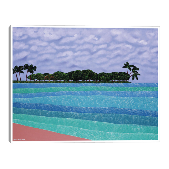 Magic Island By Synthia SAINT JAMES Framed Canvas Wall Art: Blue - Medium by World Market