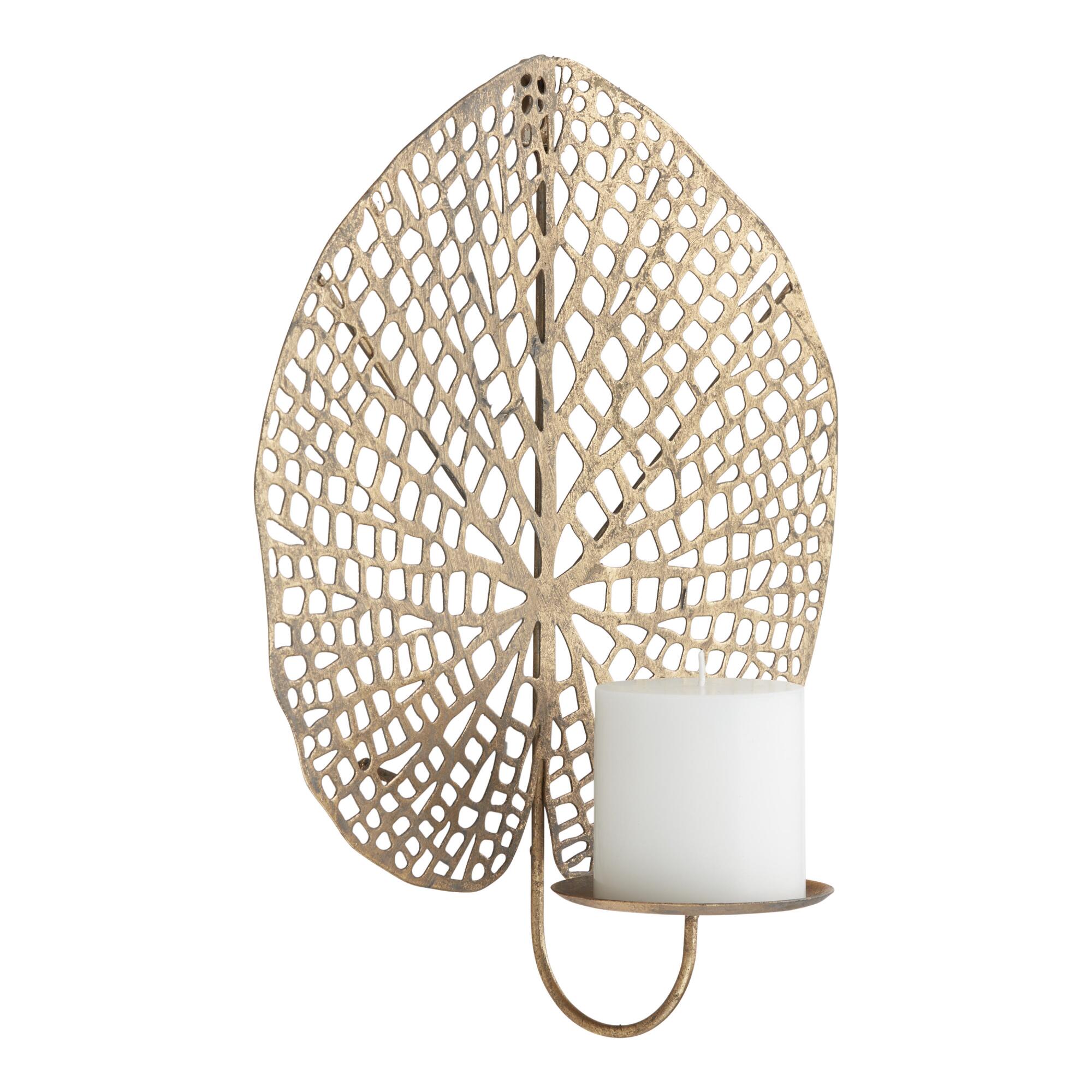 Burnished Gold Metal Leaf Sconce by World Market