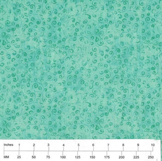 Quilting Temptations - Qt Fabrics Blender Aqua Blue 22542-Qh Priced By The 1/2 Yard Cut in 1 Continuous Piece