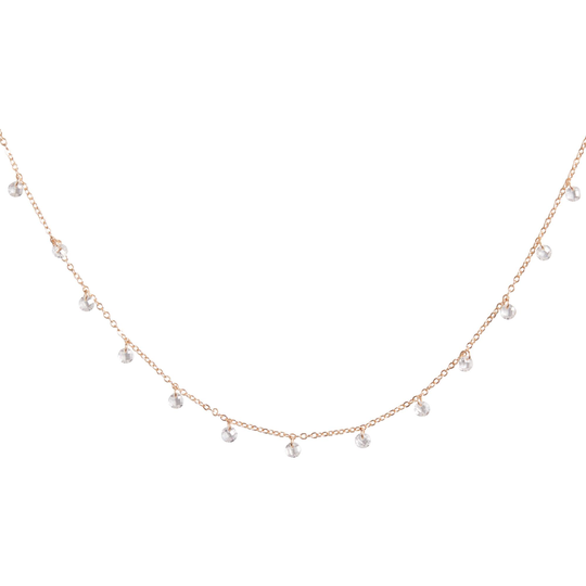 Gold and Cubic Zirconia Delicate Short Necklace by World Market