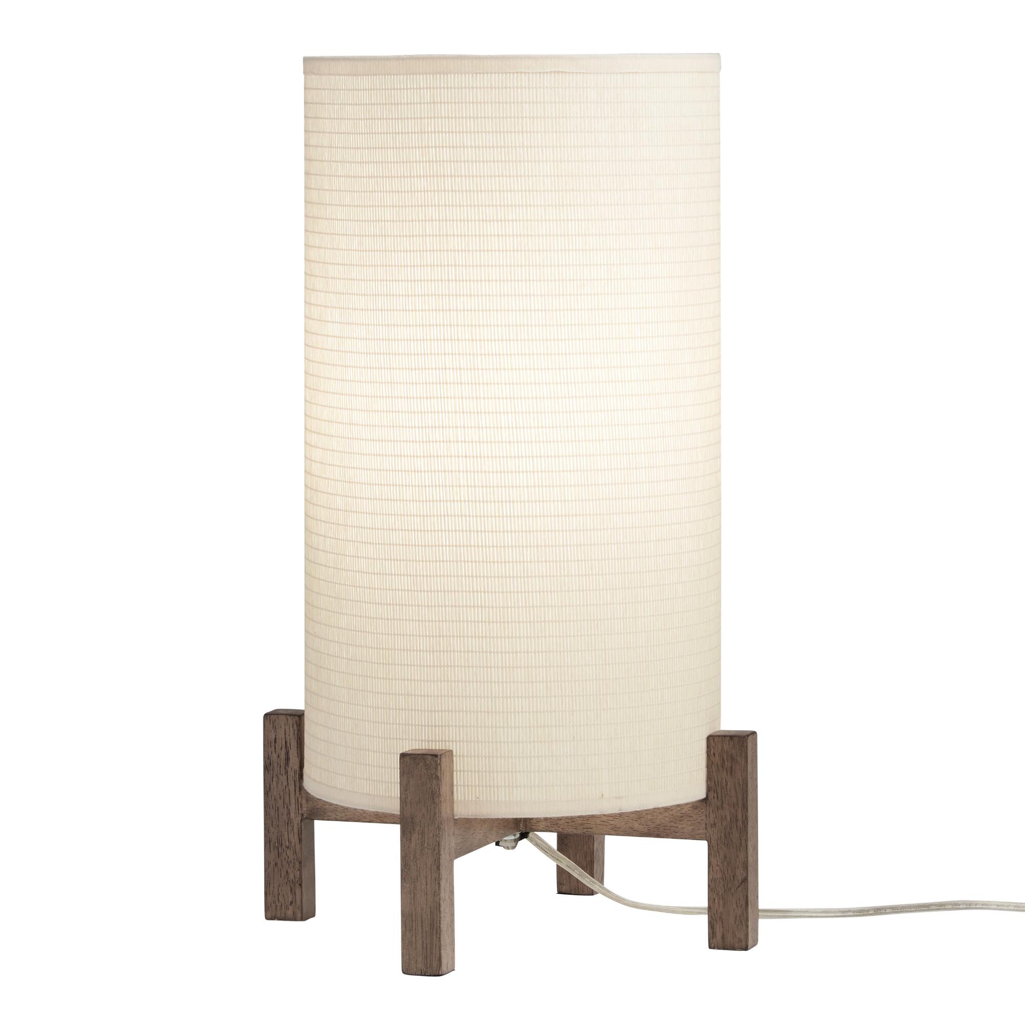 Natural Paper Rattan and Wood Table Lamp - Medium by World Market