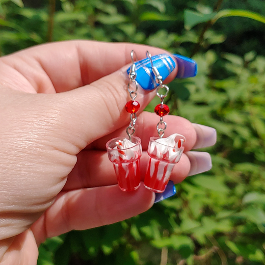 Kawaii Ice Cream Sundae Earrings, Frozen Treats, Mini Dessert, Milkshake, Decora Kei