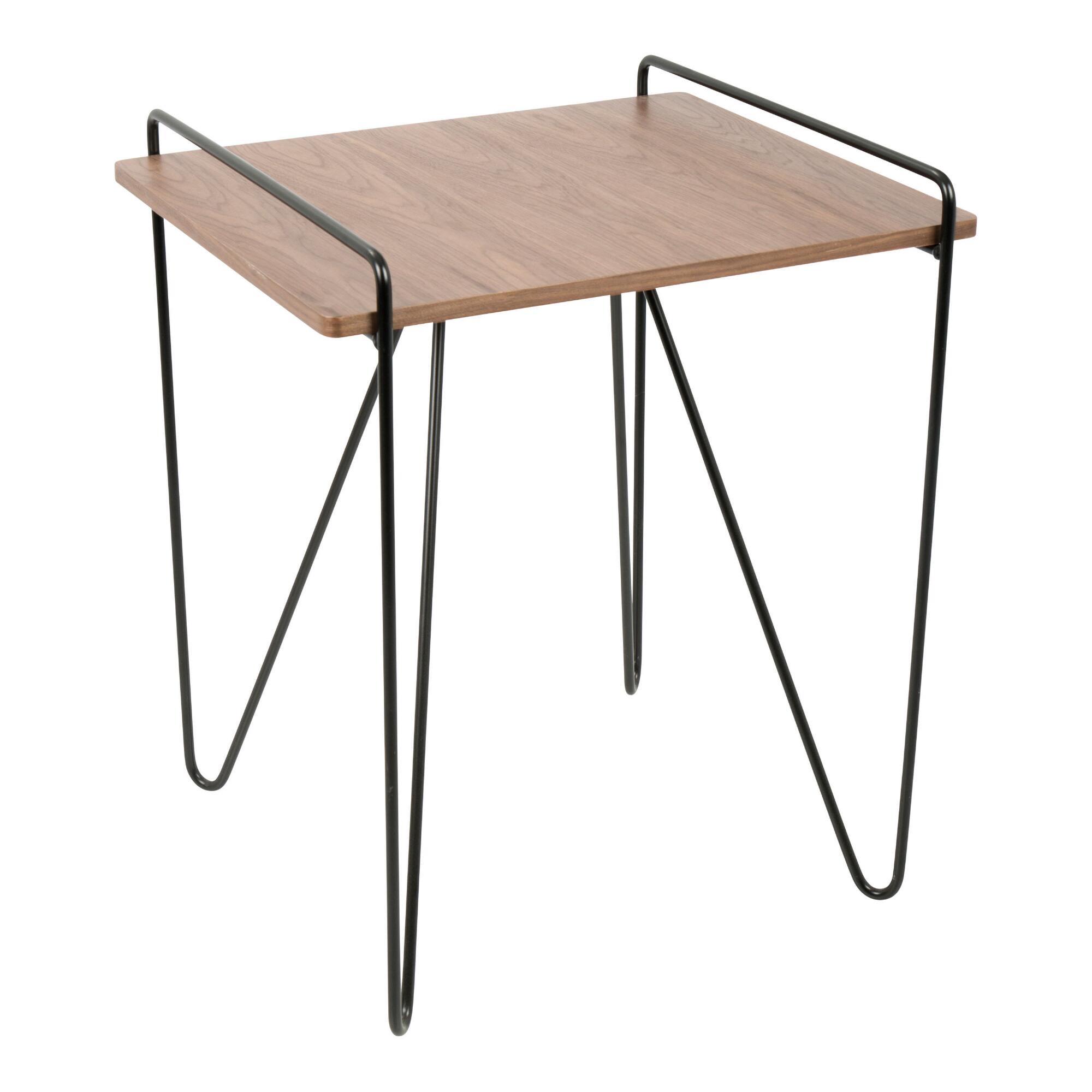 Wood and Metal Mid Century Grant End Table: Brown by World Market
