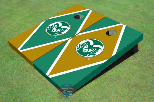 Corn Hole Ncaa Colorado State University Rams Logo Alternating Diamond Cornhole Boards