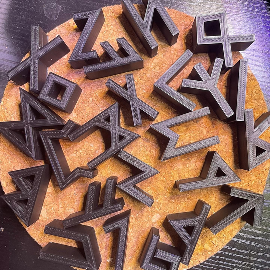 Set Of 24 Norse/Viking Runes 3D Printed Block Stamps