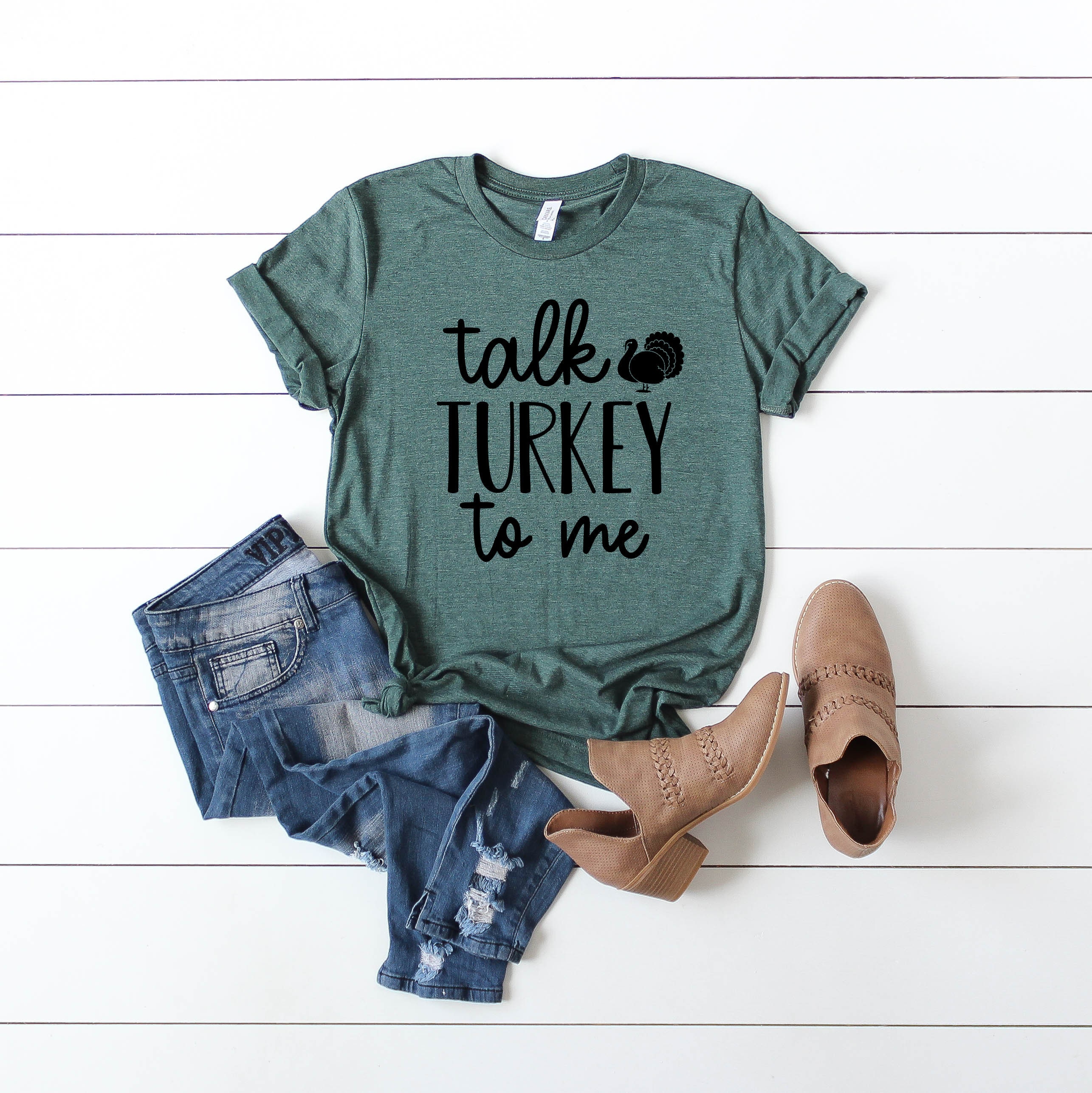 Talk Turkey To Me - Womens Thanksgiving Shirt Thankful Shirt Thanksgiving Women Womens Fall Tee