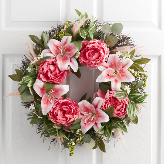 Pier Place Faux Peony And Lilium Wreath by World Market