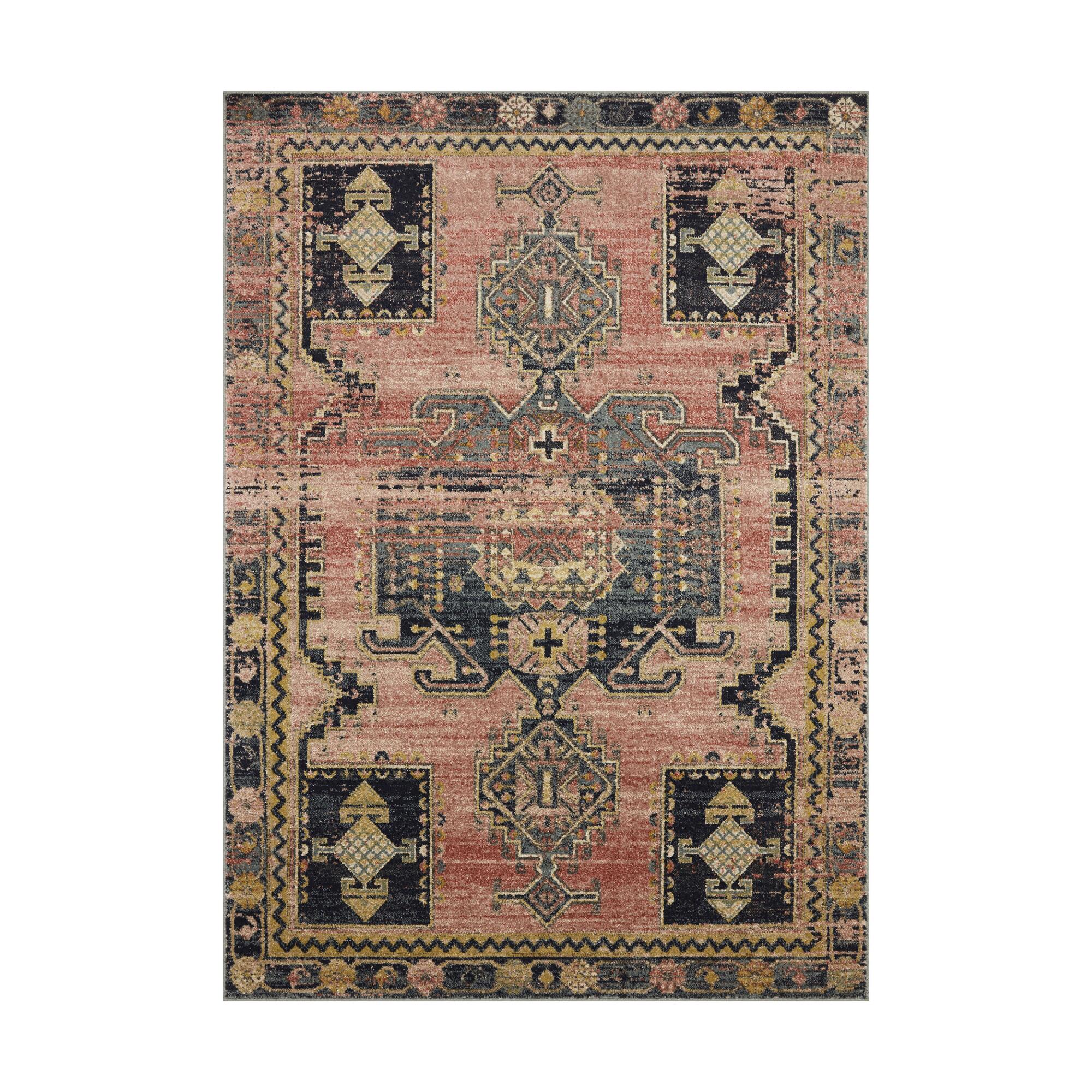 Pink and Gray Julian Area Rug: Gray/Pink - Synthetic Fibers - 4' x 6' by World Market