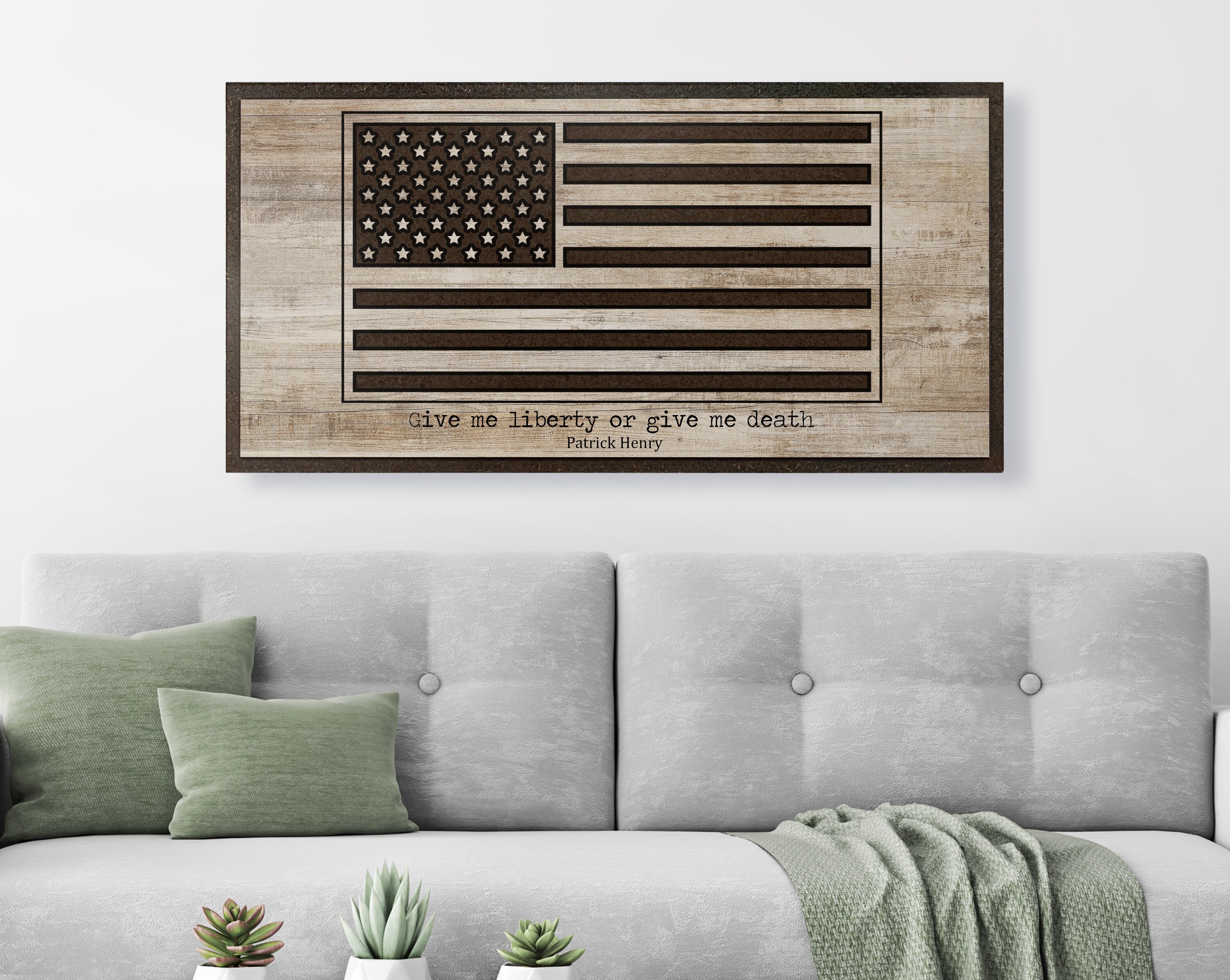 American Flag Art, Wood, Us Flag, Of America, Patrick Henry Quote 3D Wall Carved, Stars & Stripes, Patriotic