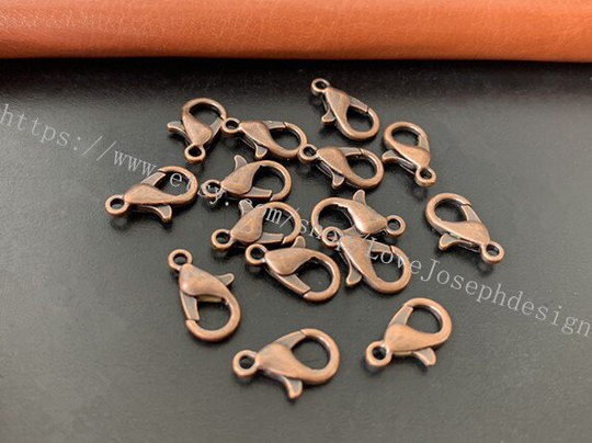 100 Pieces /Lot Antique Copper Plated 12mmx7mm Lobster Claw Clasp