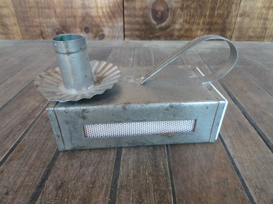 Vintage 1980S To 1990S Silver Tone Metal/Wooden Matchstick/Candlestick Holder Small Rectangle Kitchen/Dining Room Country/Farmhouse Decor