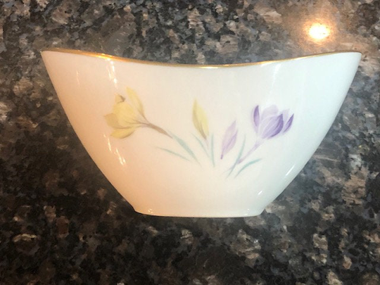 Thomas Porcelain Hand Painted Bowl. Made in Germany. 22K Gold Trim Accents