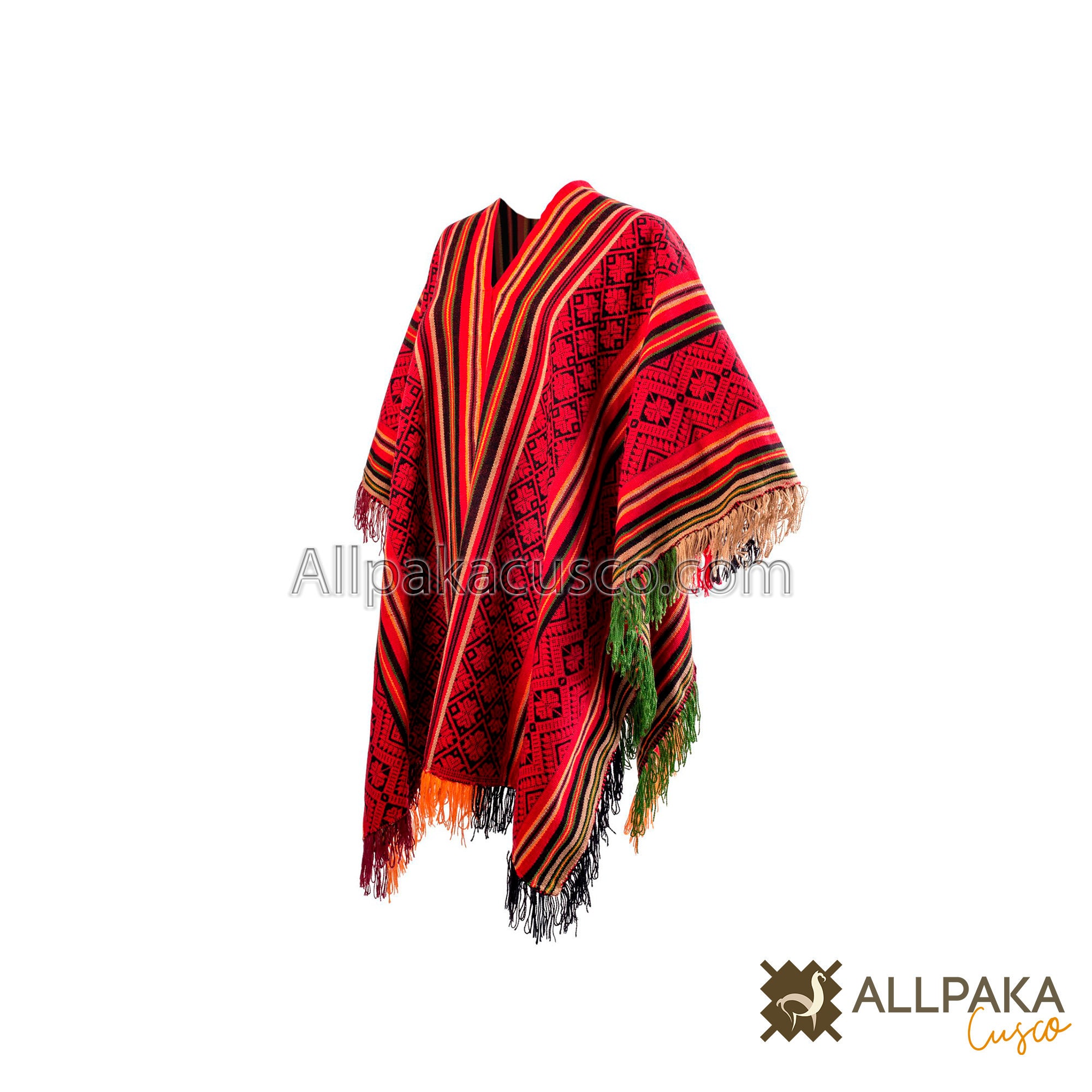 Peruvian Traditional Wool Blend Poncho