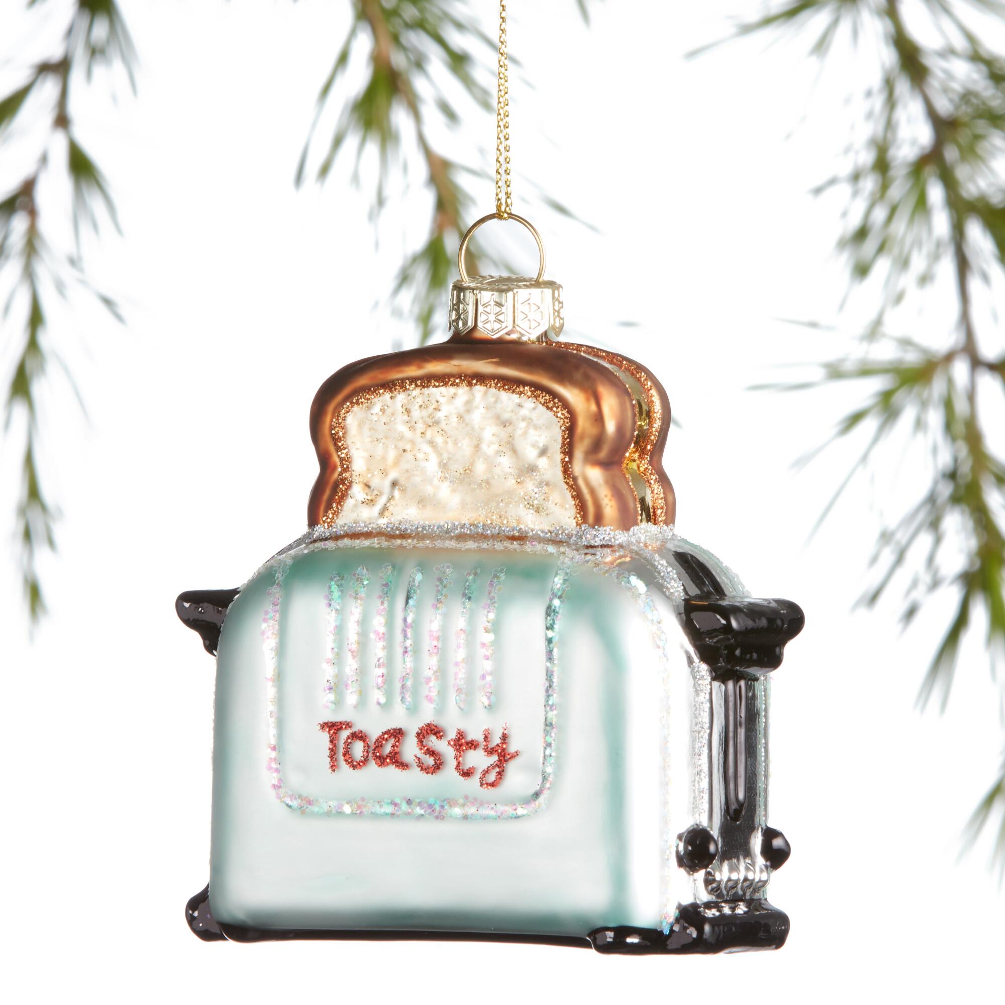 Glass Toaster Ornament: Multi by World Market