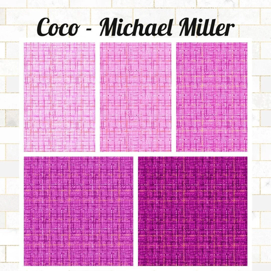 Coco - Textured Grid Pink/Fuchsia Blender Cotton Fabric, Michael Miller 100% 5 Coordinates You Choose