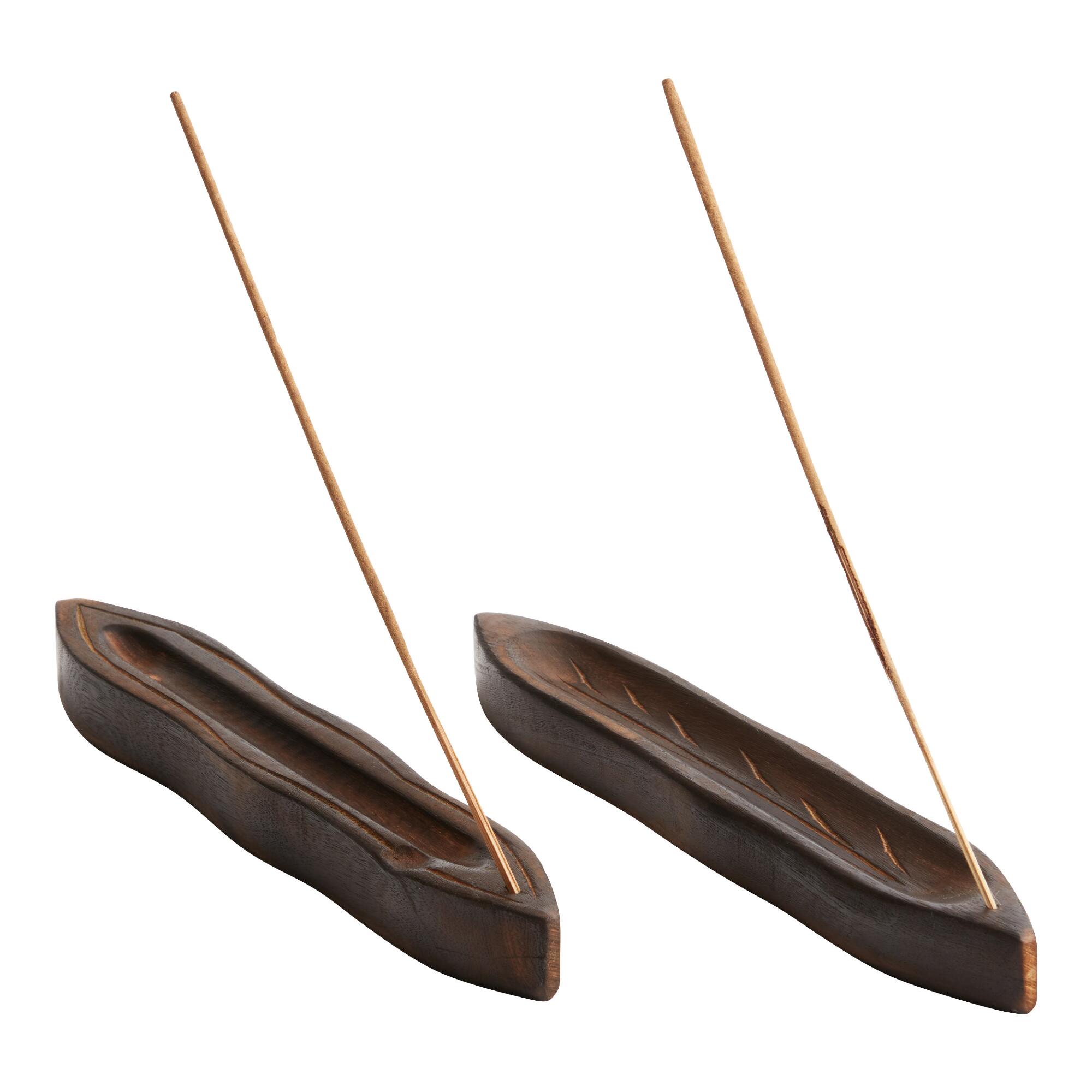 Wood Leaf Incense Holder Set Of 2 by World Market