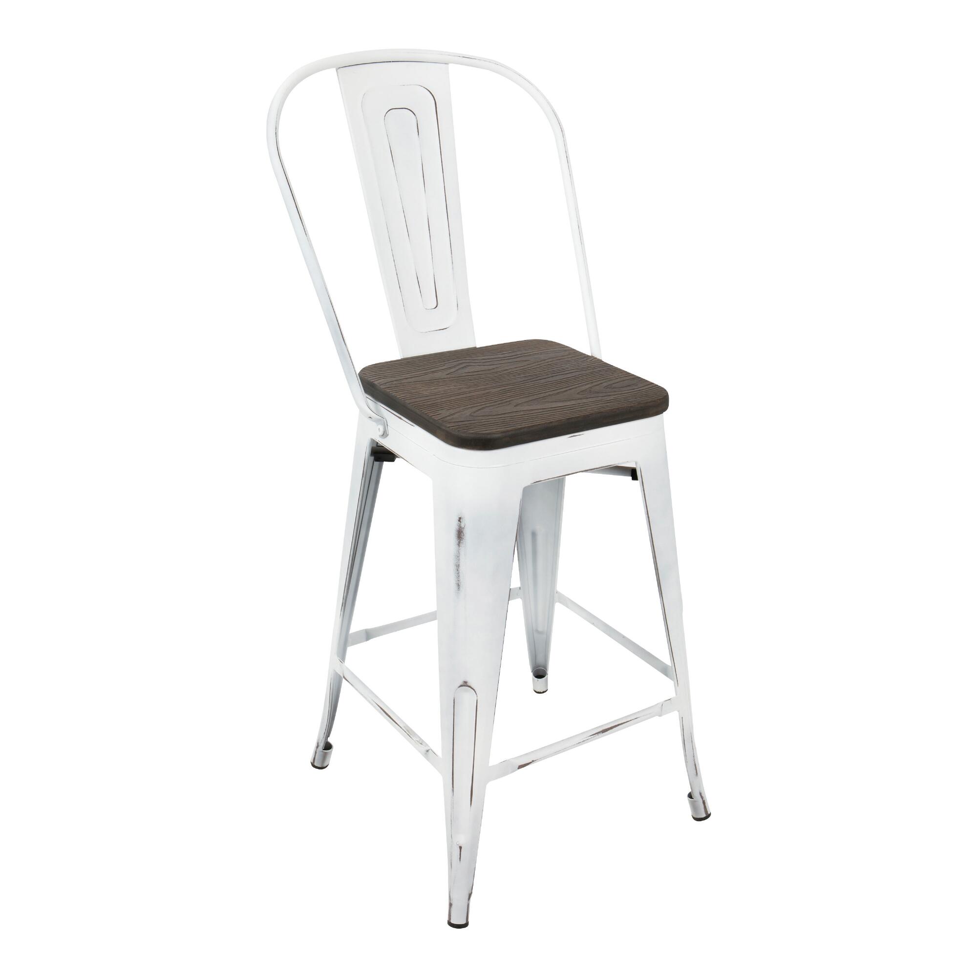 White and Espresso High Back Ridgeby Counter Stools Set of 2 by World Market
