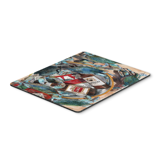 Caroline's Treasures 8919MP New Orleans Beers and Crabs Mouse Pad, Hot Pad or Trivet, Large, multicolor