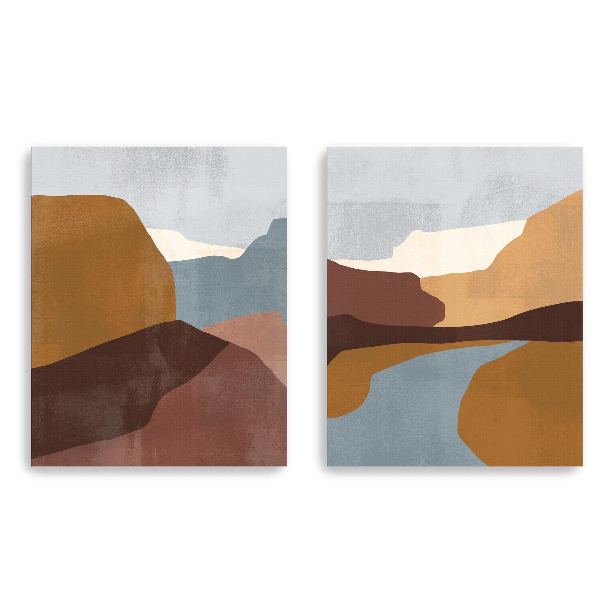 Sedona Color Block Abstract Canvas Wall Art 2 Piece - Medium by World Market