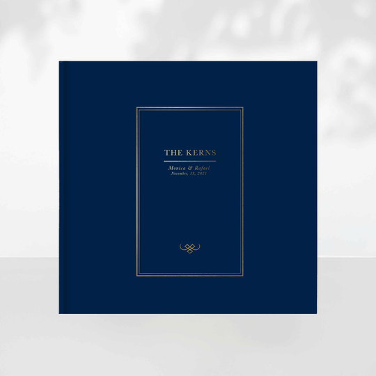 Custom Wedding Guestbook/Vintage Gold Foil Hardcover Guest Book Album For Anniversary Sign In