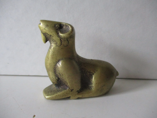 Solid Brass Ram Shaped Paperweight Decor - 2.1" X 2" .75" Solid Brass Form Made in Korea