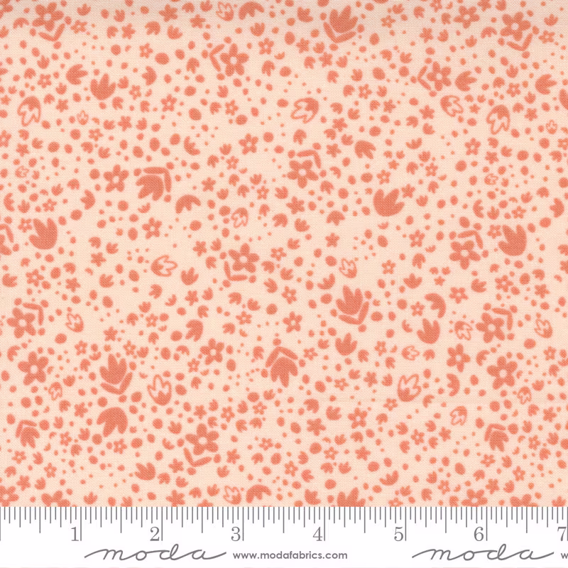 Songbook Folk Floral Blender Tulip Tonal Background Pale Peony Pink By Stephanie Sliwinski For Moda