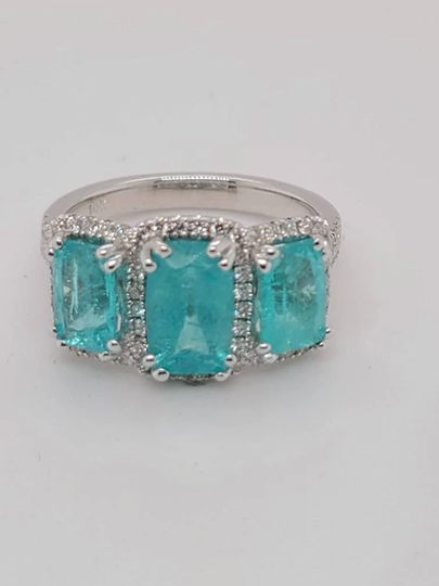 Paraiba Tourmaline & Diamond Ring