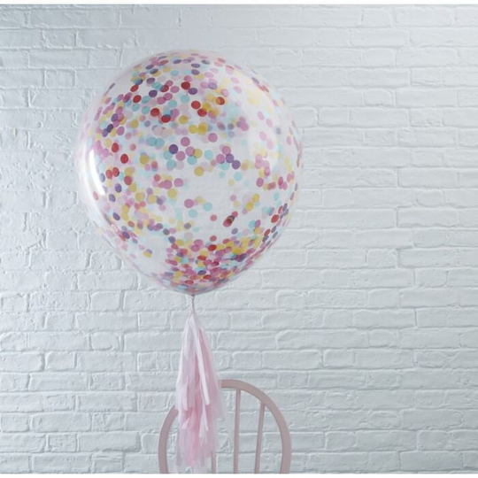 Giant Confetti Balloon Pink Multicolor Sequin Statement Elegant Party Centerpiece Girly Princess Birthday Bridal Baby Shower Wedding